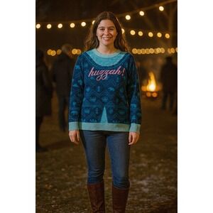 Hulu M Ugly Christmas Catherine The Great Blue Holiday Huzzah! TV Show Sweater‎